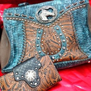 Women Western Handbag and Wallet. Like New